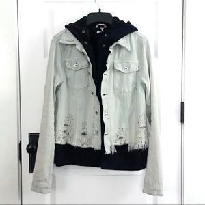Christina Anstead Free People Hooded Denim Jacket